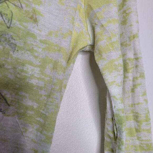 vintage y2k lime green grunge fairy bird burnout long sleeve top medium - Picture 6 of 7